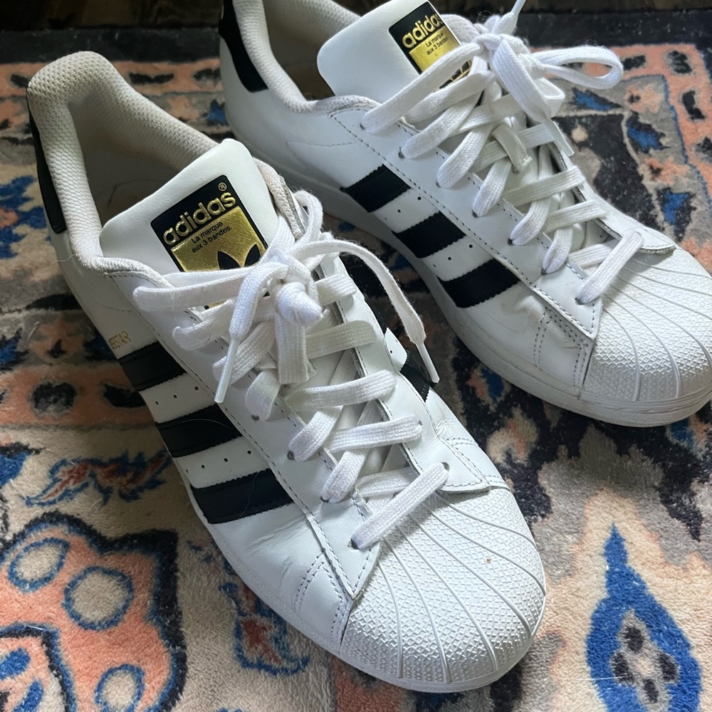 Adidas Classic White Sneakers with Black Accents